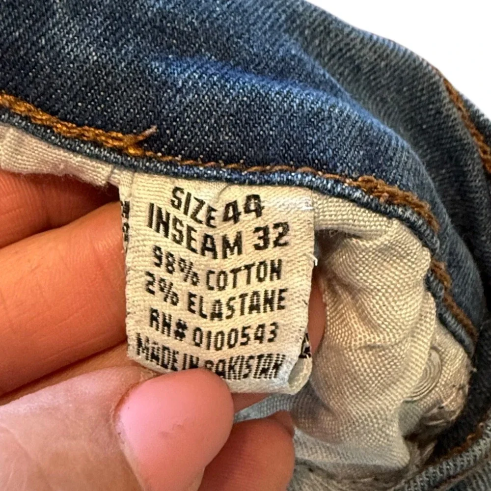 Evolution In Design Mens Distressed Denim Jeans Size 44x32‎ Blue Relaxed Fit - Picture 5 of 8